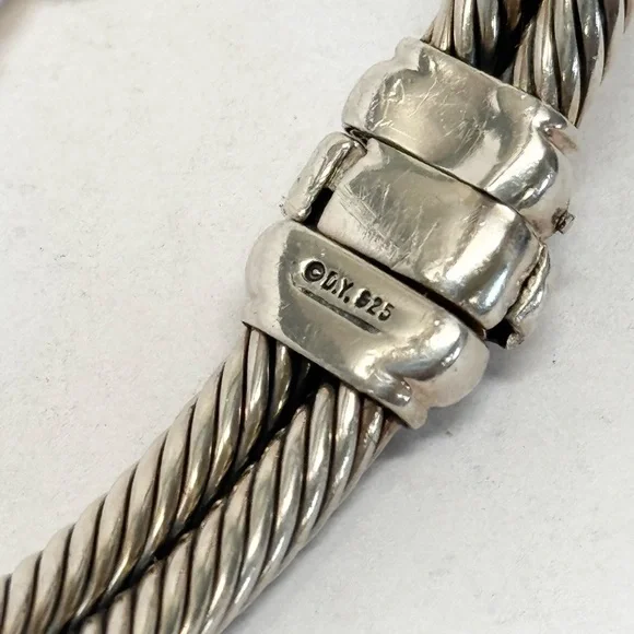 David Yurman .925 Lemon Citrine Diamond Albion Cable Bracelet - Picture 8 of 10